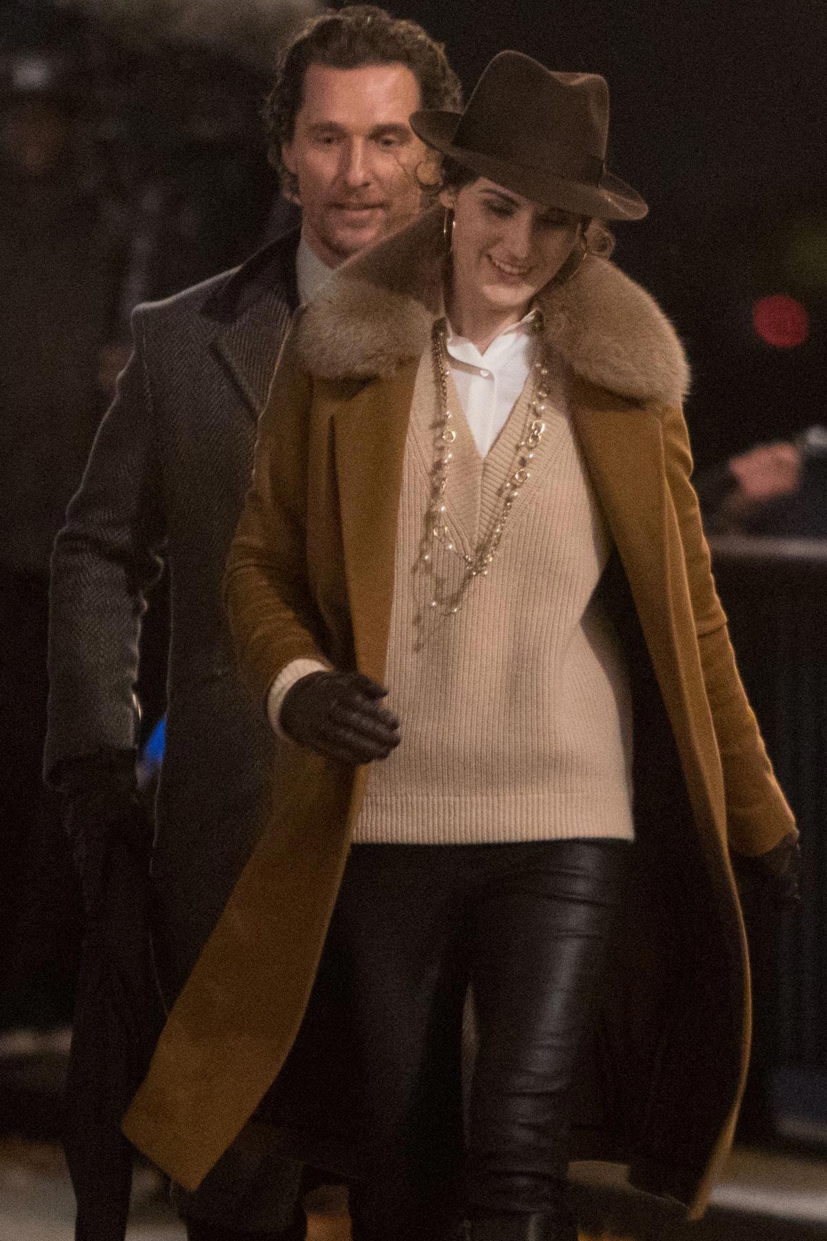 Michelle Dockery Filming Scenes on Thames Southbank 2018/11/28
