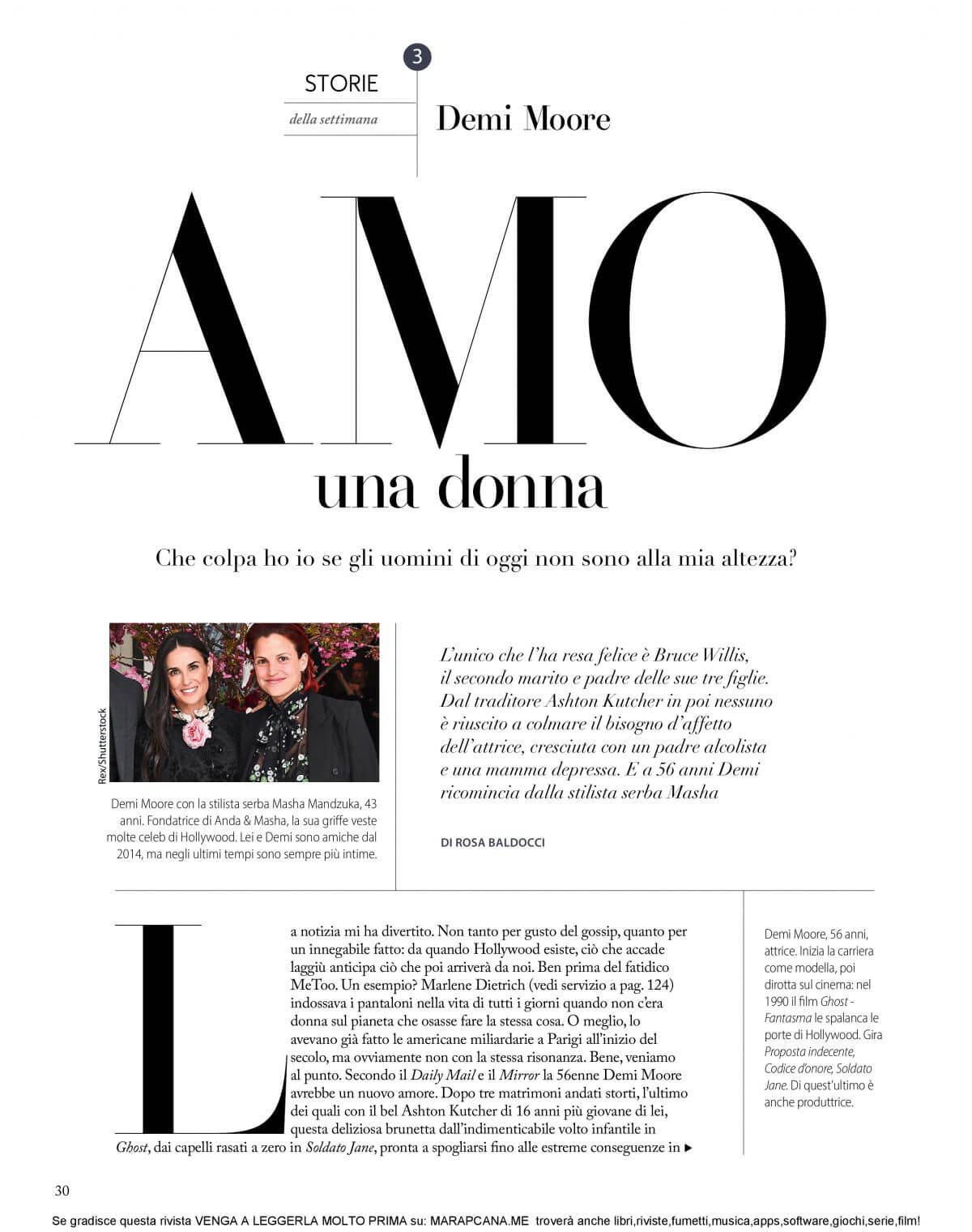 Demi Moore in F N51 Magazine, January 2019