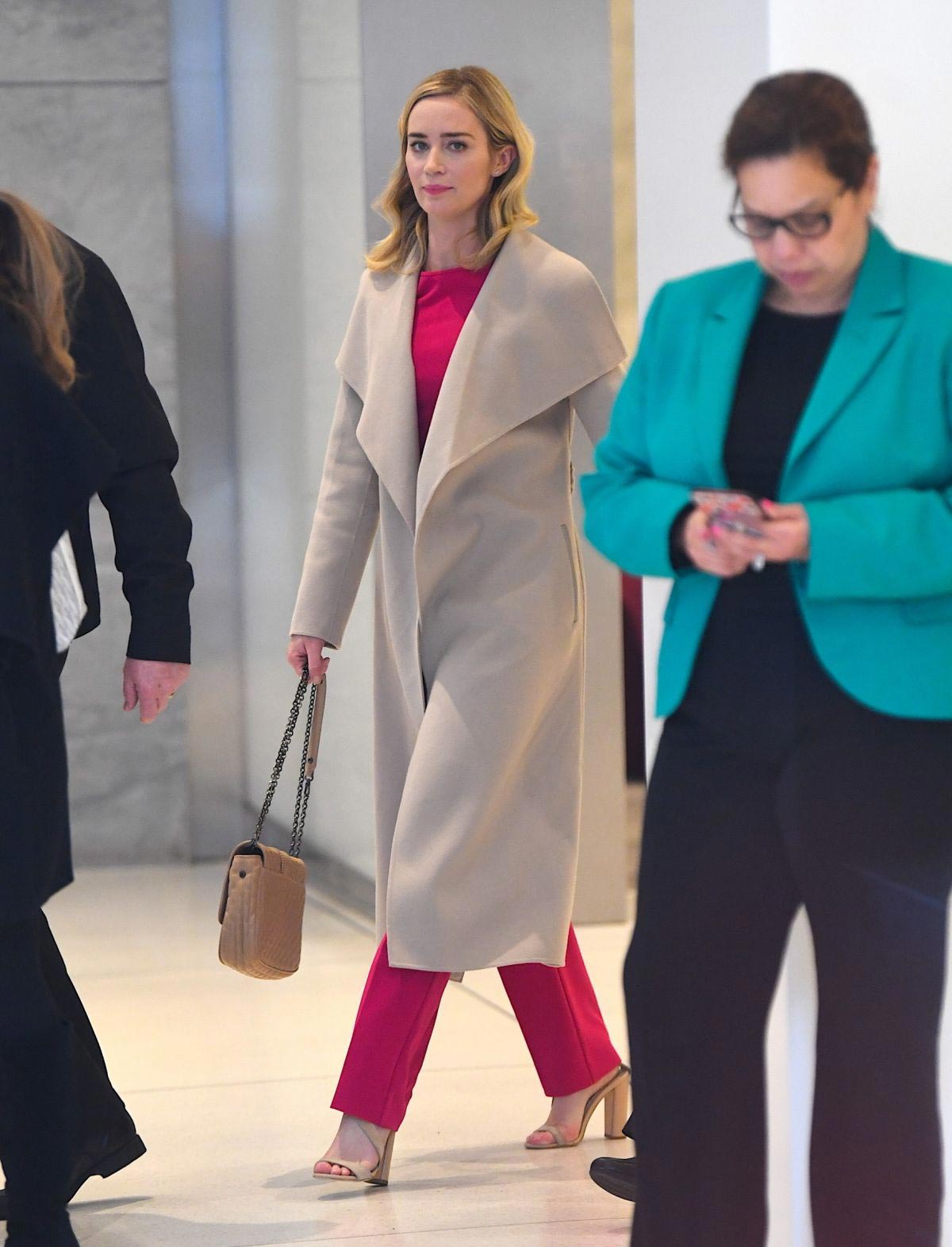 Emily Blunt Leaves SiriusXM Studios in New York 2018/12/03