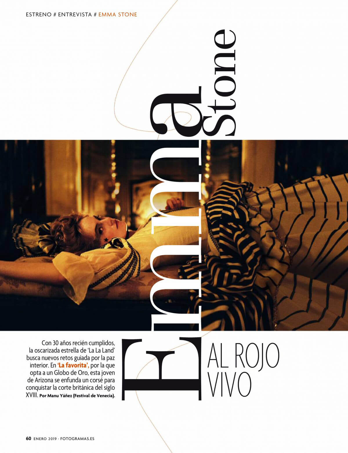 Emma Stone in Fotogramas Magazine, January 2019