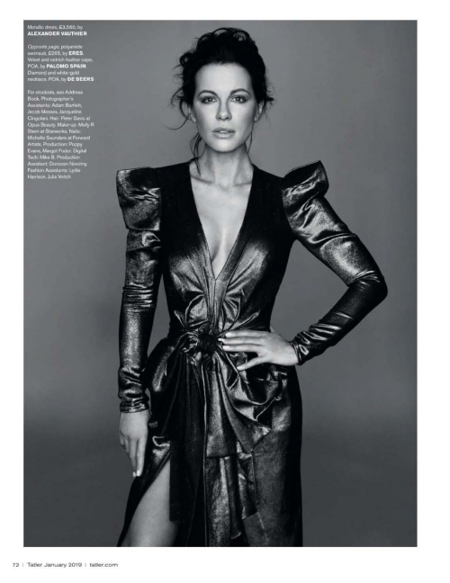 Kate Beckinsale for Tatler Magazine, January 2019 Issue 10