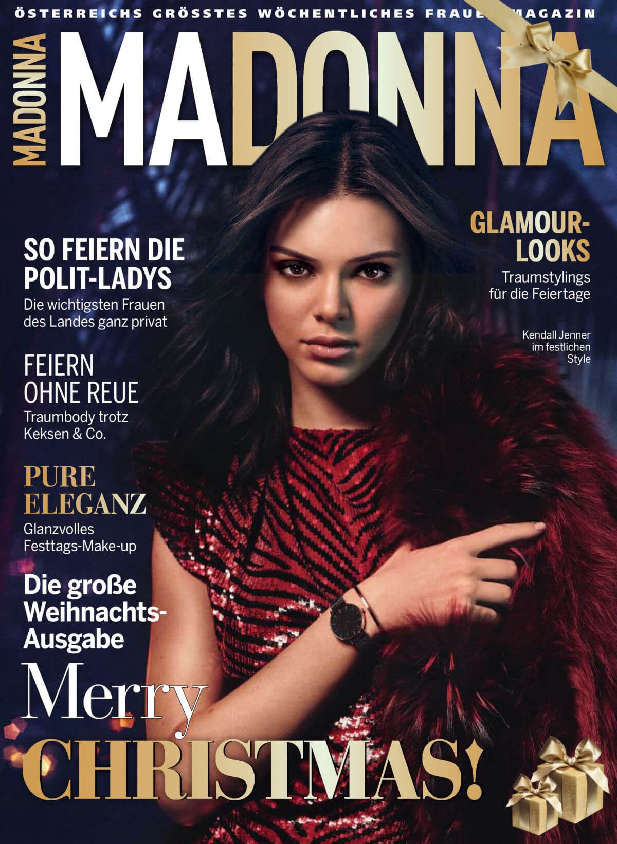 Kendall Jenner on the Cover of Madonna Magazine, December 2018
