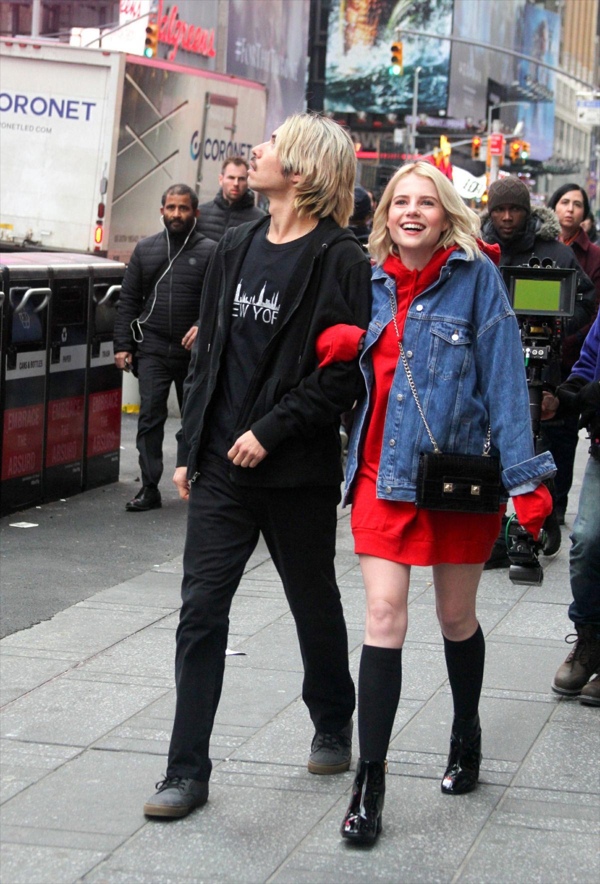 Lucy Boynton on the Set of The Politician in New York 2018/11/30