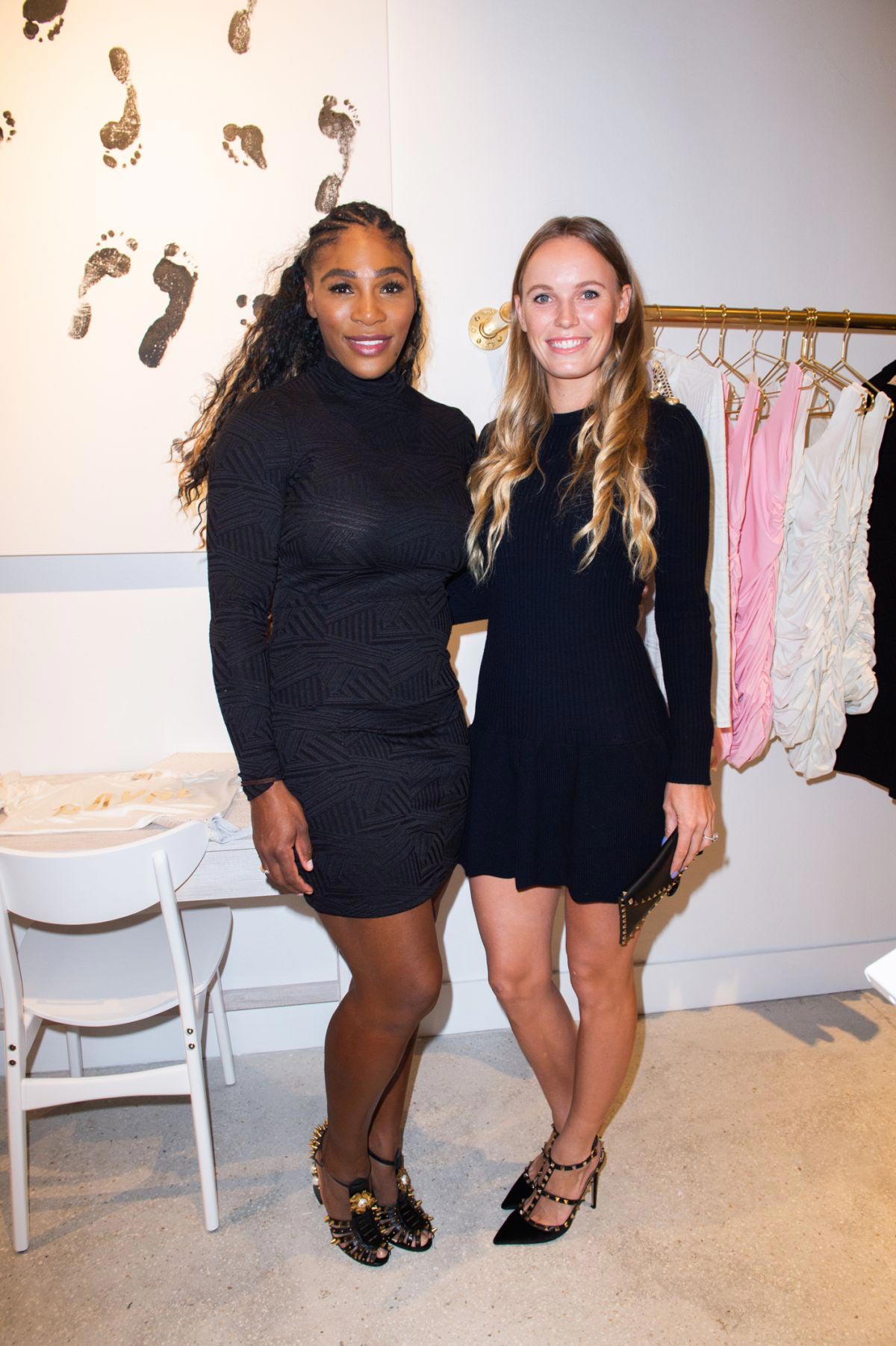Serena Williams and Caroline Wozniacki at Serena Williams Pop Up at Art Basel in Miami 2018/12/05