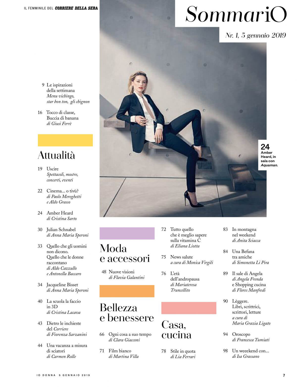 Amber Heard in Io Donna Del Corriere Della Sera, January 2019