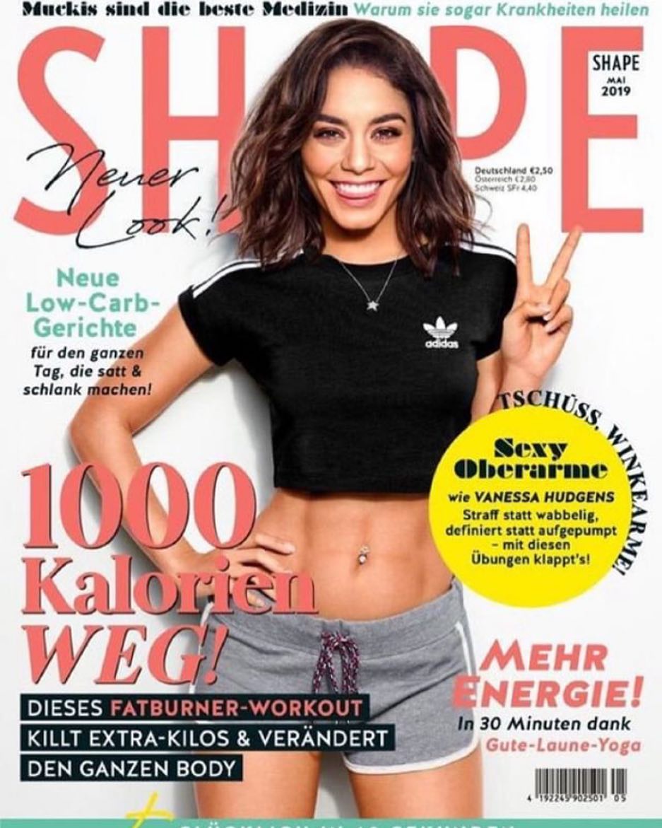 Vanessa Hudgens on cover page of Shape Germany