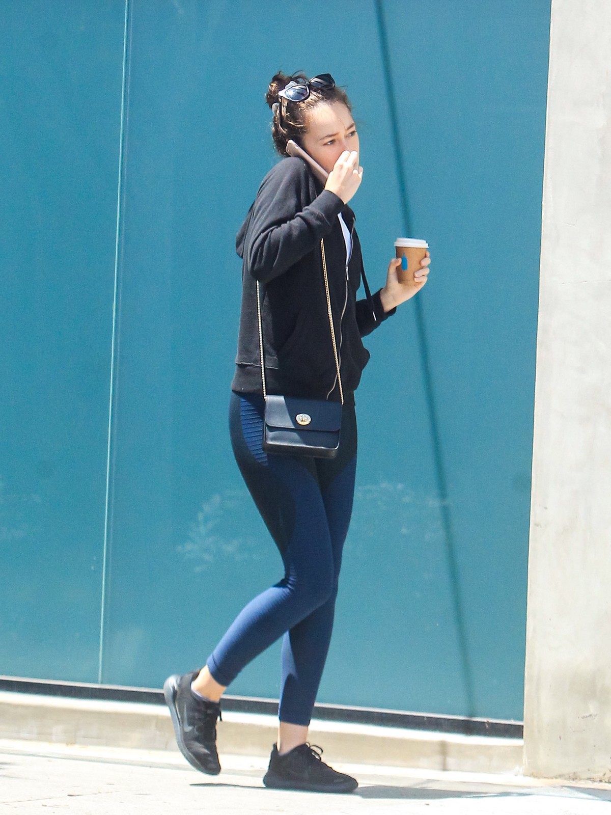 Alycia Debnam-Carey in Hoddies and Tights Out in Beverly Hills 2019/05/16