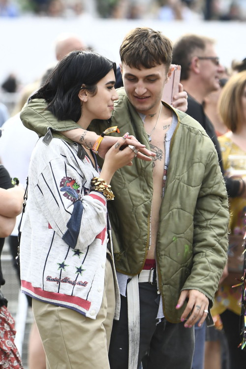 Dua Lipa and Anwar Hadid at the British Summer Time Hyde Park Concert in London 2019/07/06