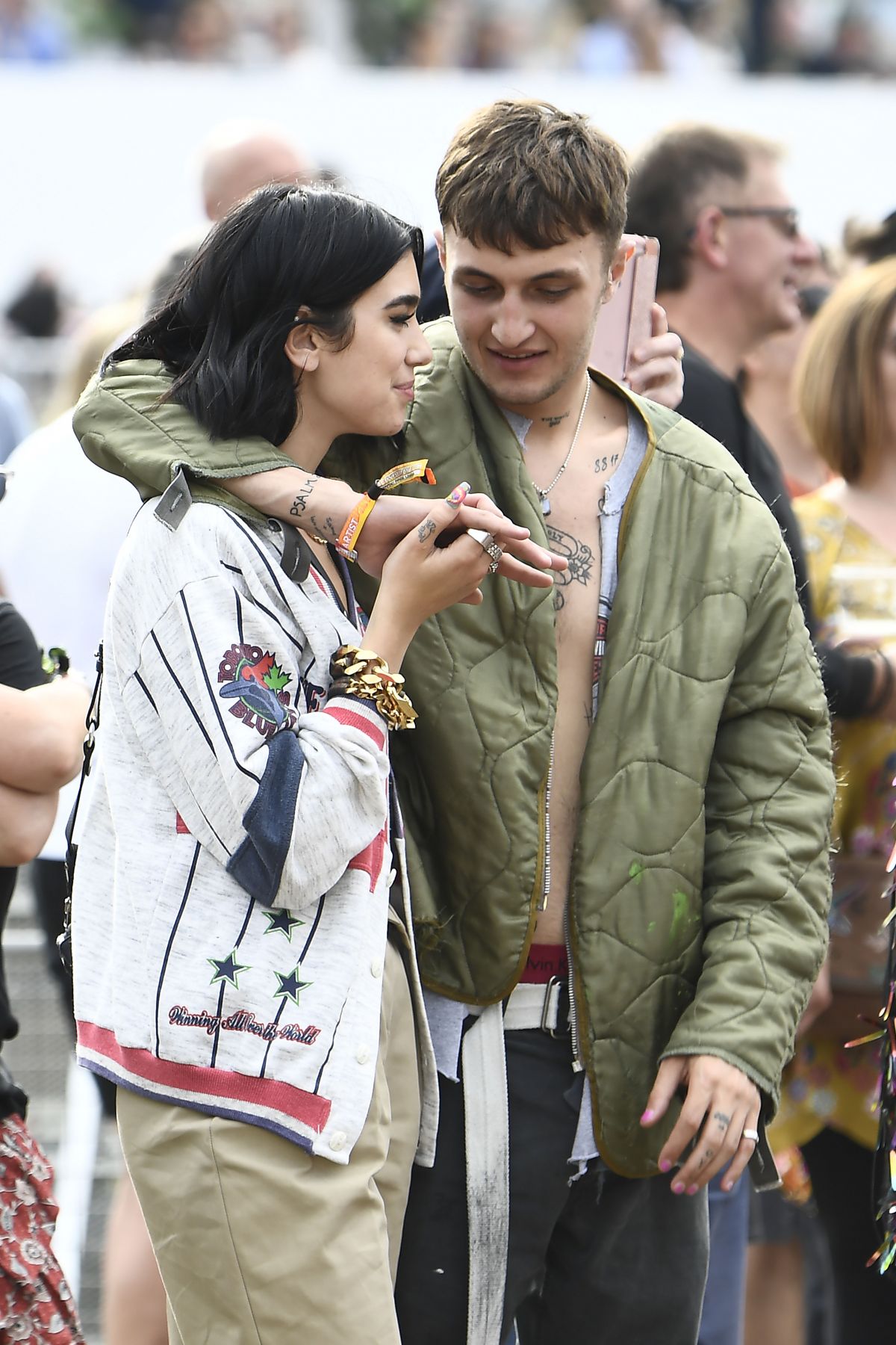 Dua Lipa and Anwar Hadid at the British Summer Time Hyde Park Concert in London 2019/07/06