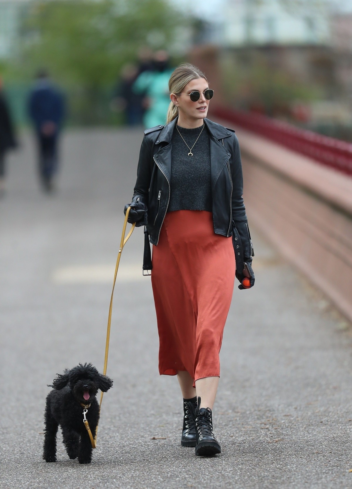 Ashley James walk with her dog out in London 2020/04/01