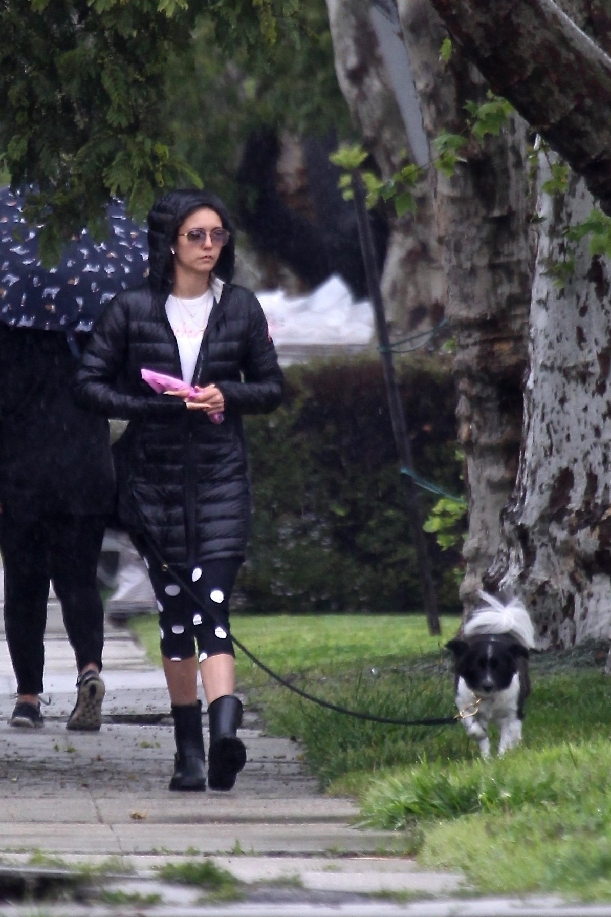 Nina Dobrev out for Walking her dog in Los Angeles 2020/04/09