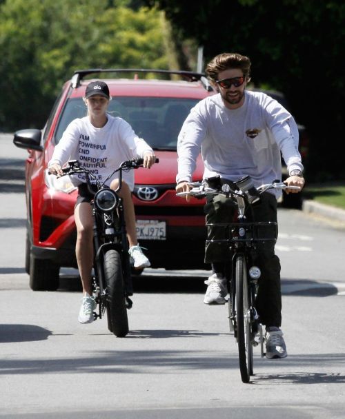 Abby Champion and Patrick Schwarzenegger Out Cycling in Santa Monica 2020/06/19