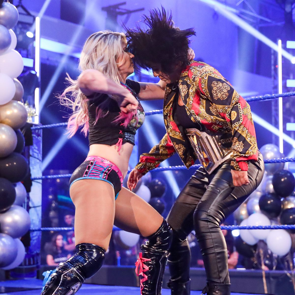 Alexa Bliss and Nikki Cross at WWE Smackdown in Orlando 2020/06/12