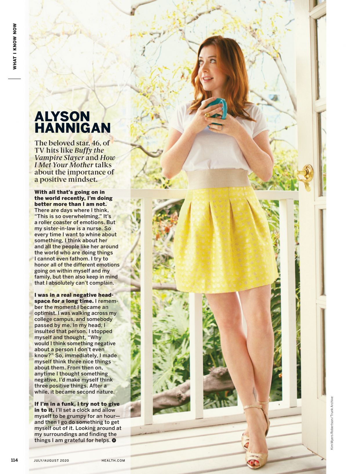 Alyson Hannigan in Health Magazine, July/August 2020