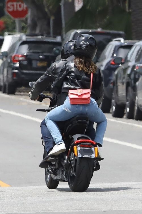 Ana de Armas and Ben Affleck on His Motorcycle Out in Los Angeles 2020/06/02 10