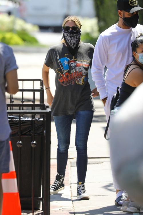 Ashley Benson Wearing Banda Mask Out in West Hollywood 2020/06/13