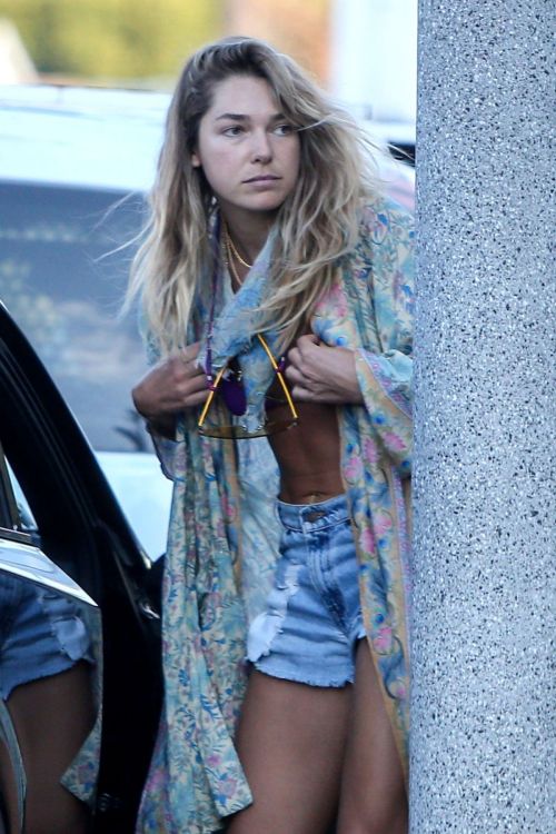 Ashley Hart in Denim Shorts Out in Los Angeles 2020/06/09