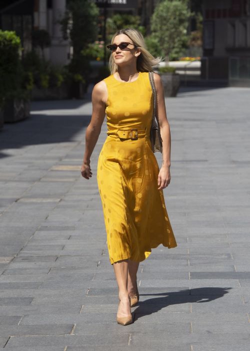 Ashley Roberts wearing Mustard Color Dress at Global Radio in London 2020/06/02 2