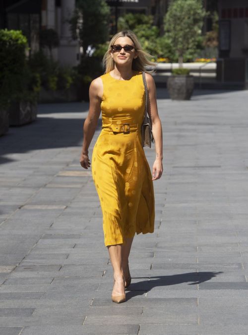 Ashley Roberts wearing Mustard Color Dress at Global Radio in London 2020/06/02 3