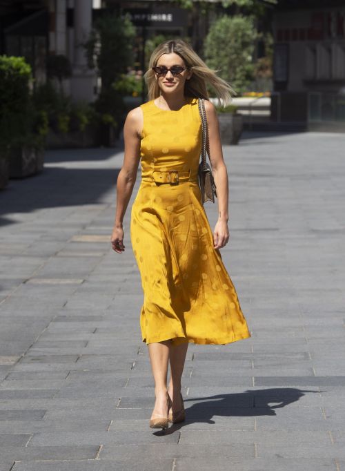 Ashley Roberts wearing Mustard Color Dress at Global Radio in London 2020/06/02 5