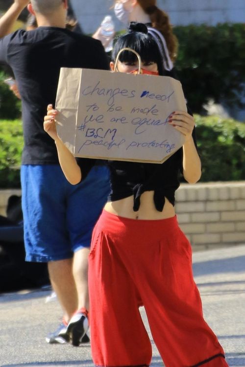 Bai Ling at Black Lives Matter Protest in Studio City 2020/06/03 1