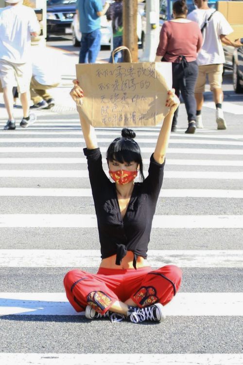 Bai Ling at Black Lives Matter Protest in Studio City 2020/06/03 2
