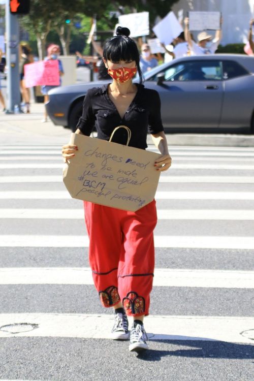 Bai Ling at Black Lives Matter Protest in Studio City 2020/06/03 8