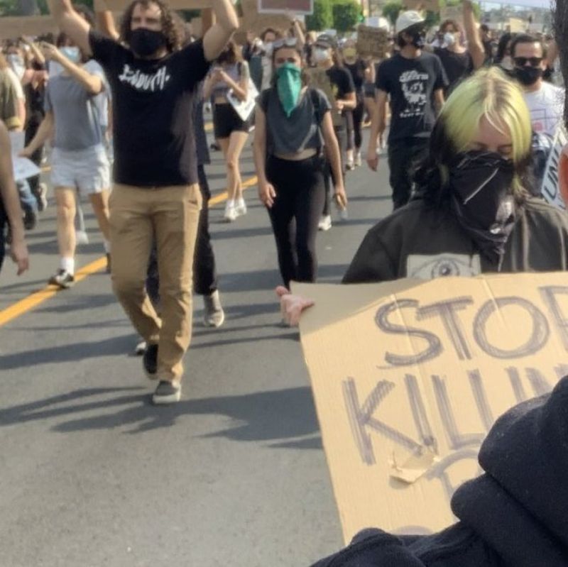 Billie Eilish at a Protest in Los Angeles 2020/06/07