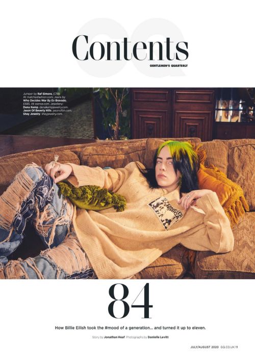 Billie Eilish in GQ Magazine, UK July 2020 Issue 11