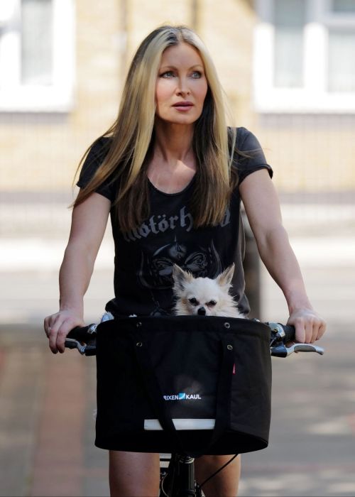 Caprice Bourret Out Riding a Bike in London 2020/06/02 10