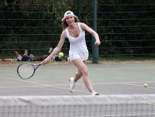 Caprice Bourret Playing Tennis in London 2020/06/05 10