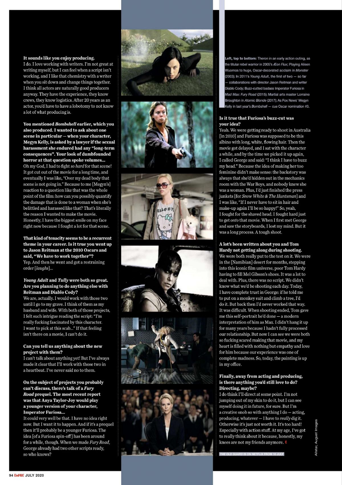 Charlize Theron in Empire Magazine, UK July 2020
