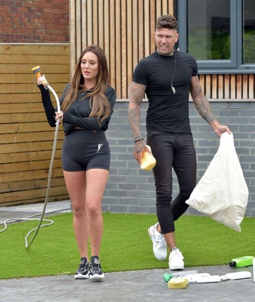 Charlotte Crosby Washing Her Car with Boyfriend in Newcastle 2020/06/04 12
