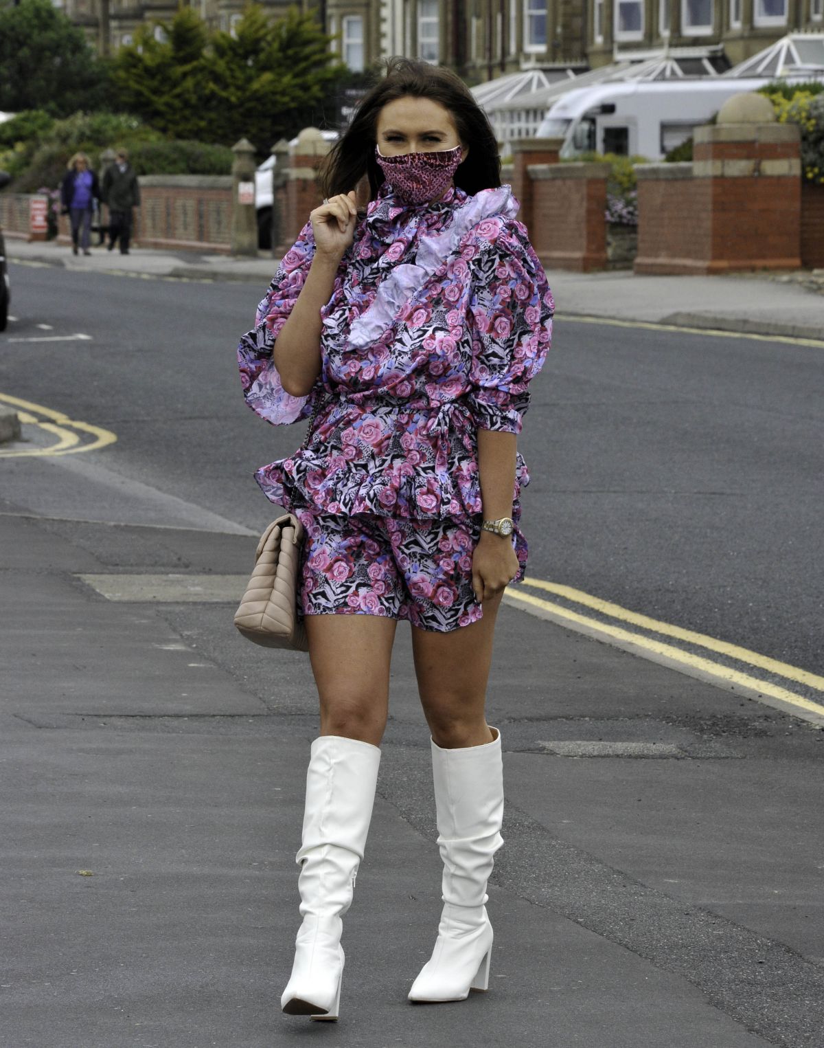 Charlotte Dawson at Her Dad's Les Dawson Statue in Lancashire 2020/06/10