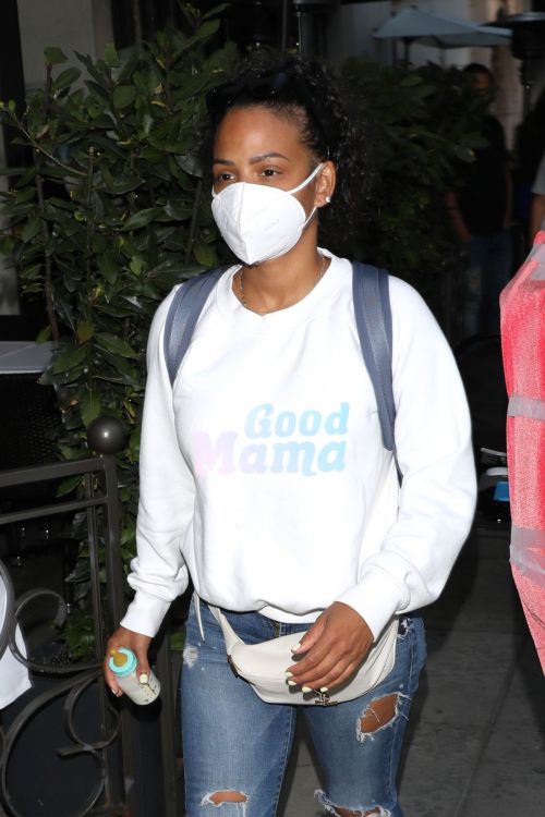 Christina Milian Wearing a Mask at Madeo Restaurant in Beverly Hills 2020/06/17 10