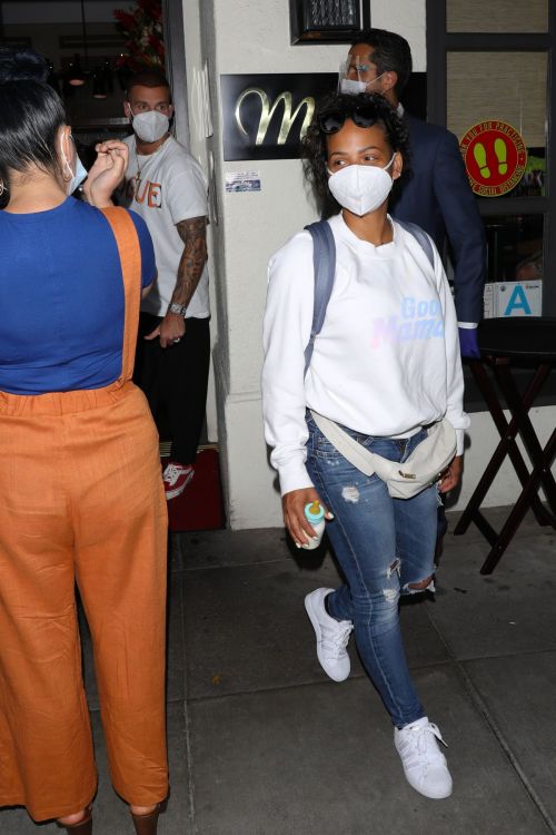 Christina Milian Wearing a Mask at Madeo Restaurant in Beverly Hills 2020/06/17 7