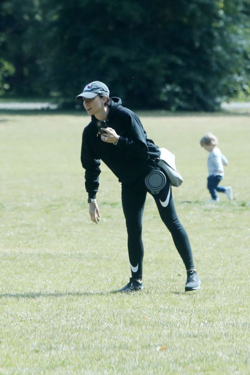 Christine Lampard Out with her Dog at a Park in London 06/09/2020 1