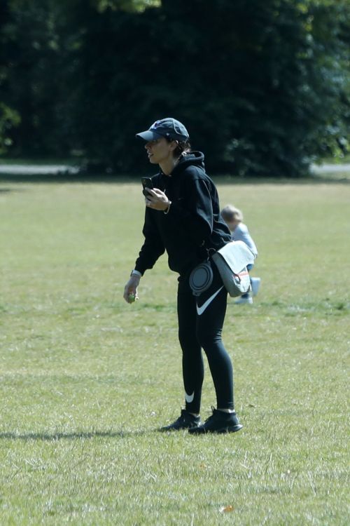 Christine Lampard Out with her Dog at a Park in London 06/09/2020 11