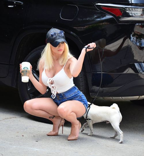 Courtney Stodden in Denim Shorts Out with Her Dog in Hollywood 2020/06/17