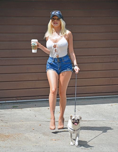 Courtney Stodden in Denim Shorts Out with Her Dog in Hollywood 2020/06/17