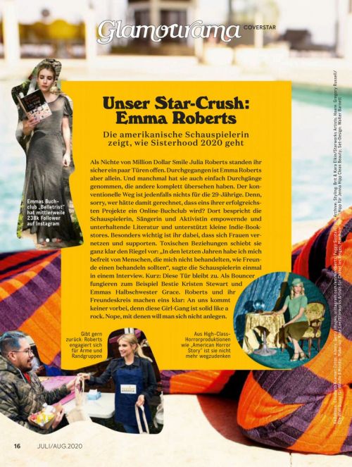 Emma Roberts in Glamour Magazine, Germany July/August 2020 1