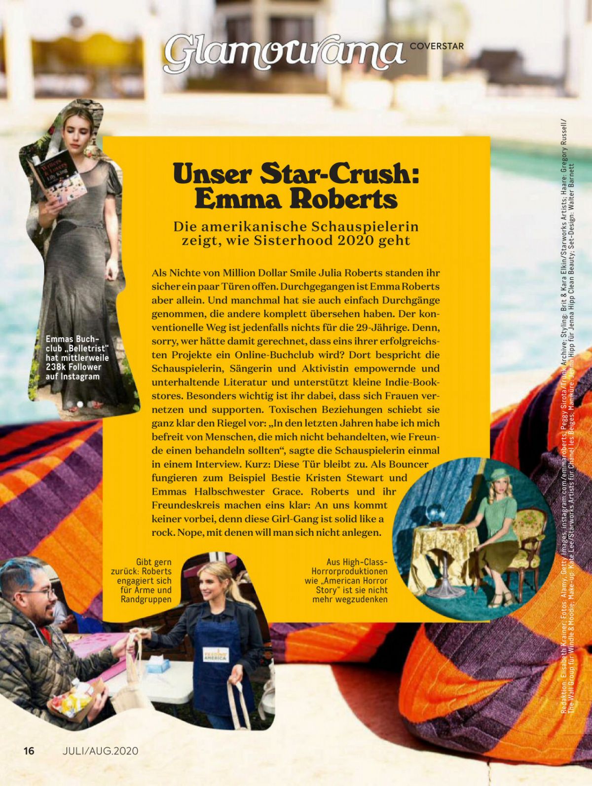 Emma Roberts in Glamour Magazine, Germany July/August 2020