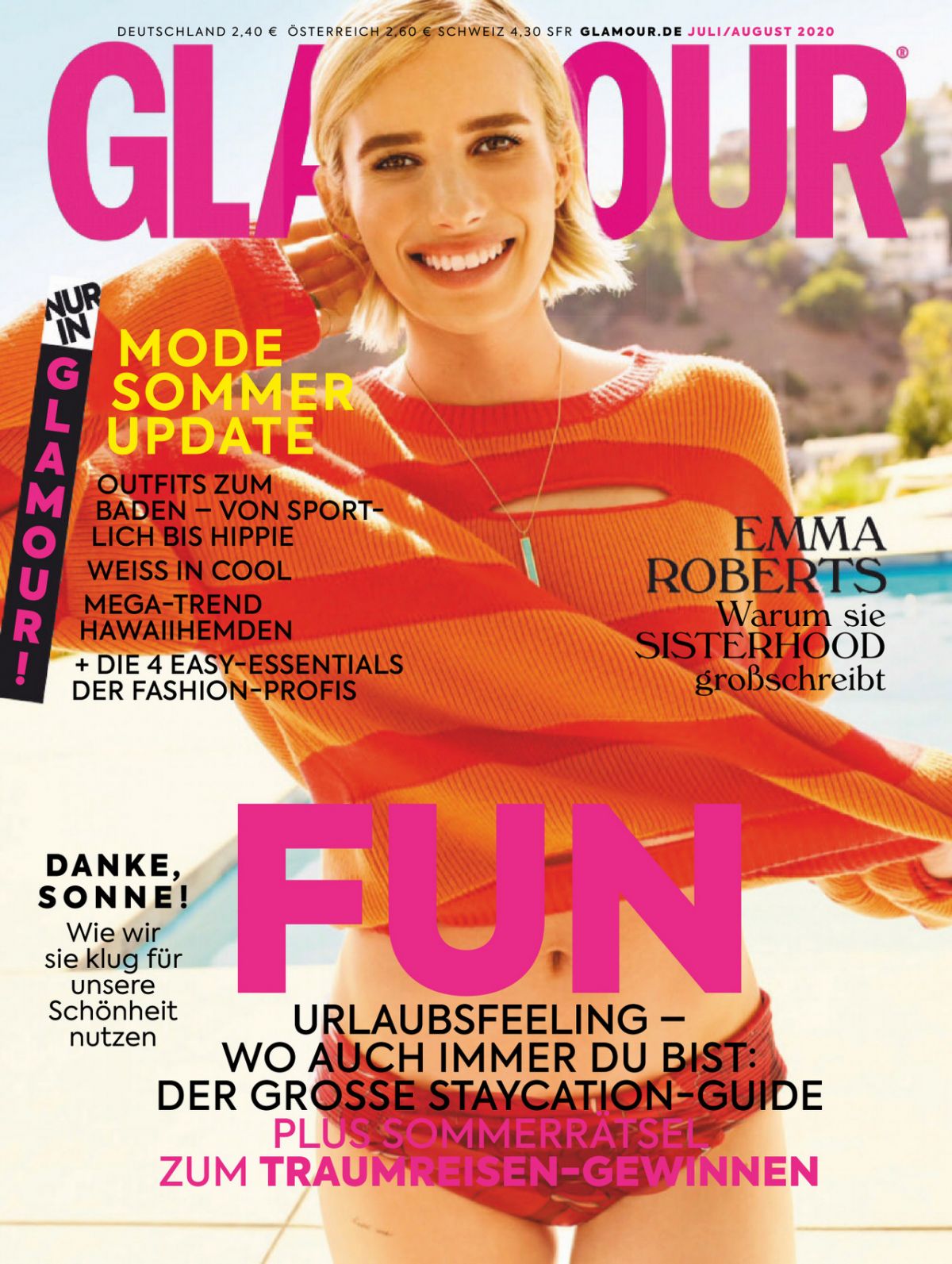 Emma Roberts in Glamour Magazine, Germany July/August 2020