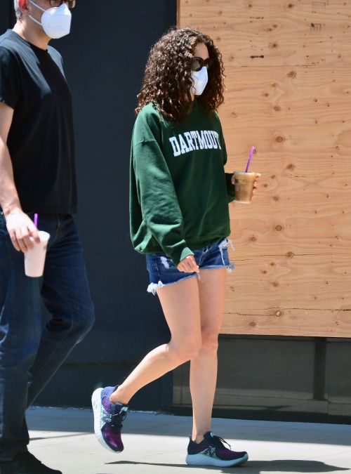 Emmy Rossum in Denim Shorts Out for Coffee in West Hollywood 2020/06/14 3