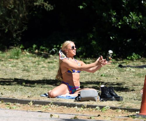 Gabby Allen in Bikini Sunbathing at a Park in London 2020/06/01 7