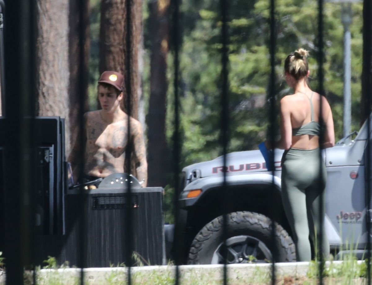 Hailey and Justin Bieber Working Out in Lake Tahoe 2020/06/13