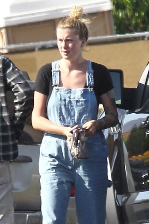 Ireland Baldwin in Denim Overalls Out in West Hollywood 2020/06/20