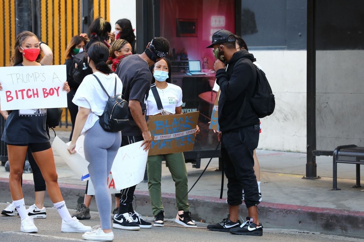 Karrueche Tran at Black Lives Matter Protest in Los Angeles 2020/06/07