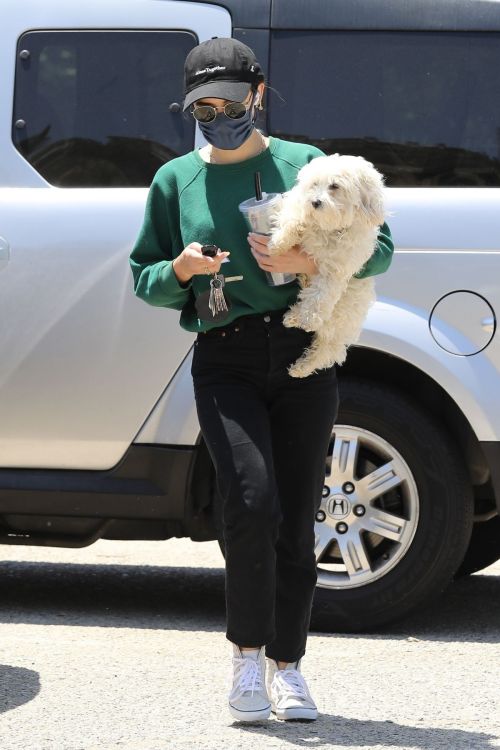 Lucy Hale and her Puppy Elvis at a Dog Park in Studio City 2020/06/04