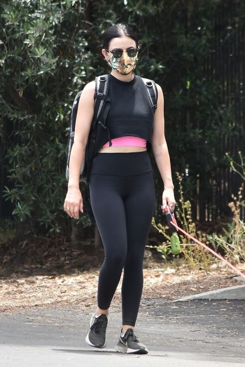 Lucy Hale seen in Black Tights Out Hiking in Studio City 06/02/2020 9